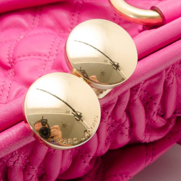 Pre Owned Marc Jacobs Quilted Hot Pink Stam Satchel