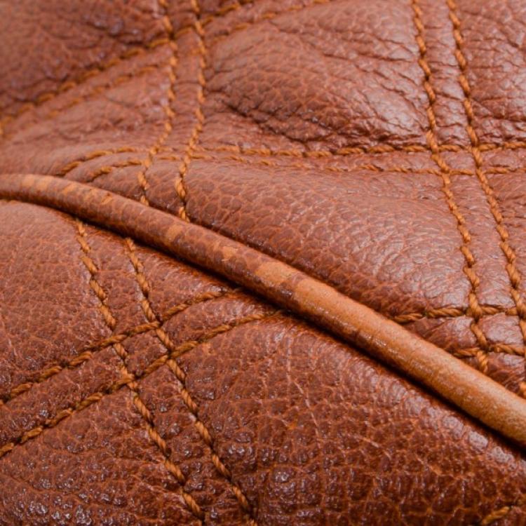 Pre Owned Marc Jacobs Brown Quilted Leather Stam Satchel