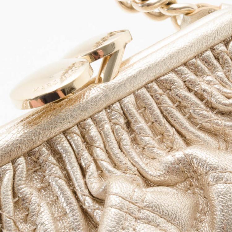 Pre Owned Marc Jacobs Metallic Pale Gold Little Stam