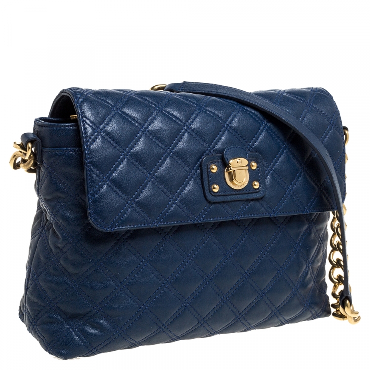 Pre Owned Marc Jacobs Blue Quilted Leather Day to Night Single Shoulder Bag