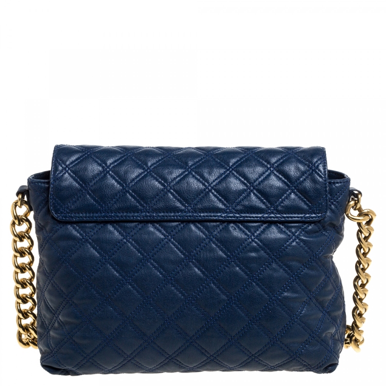 Pre Owned Marc Jacobs Blue Quilted Leather Day to Night Single Shoulder Bag