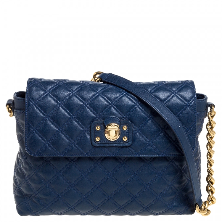 Pre Owned Marc Jacobs Blue Quilted Leather Day to Night Single Shoulder Bag