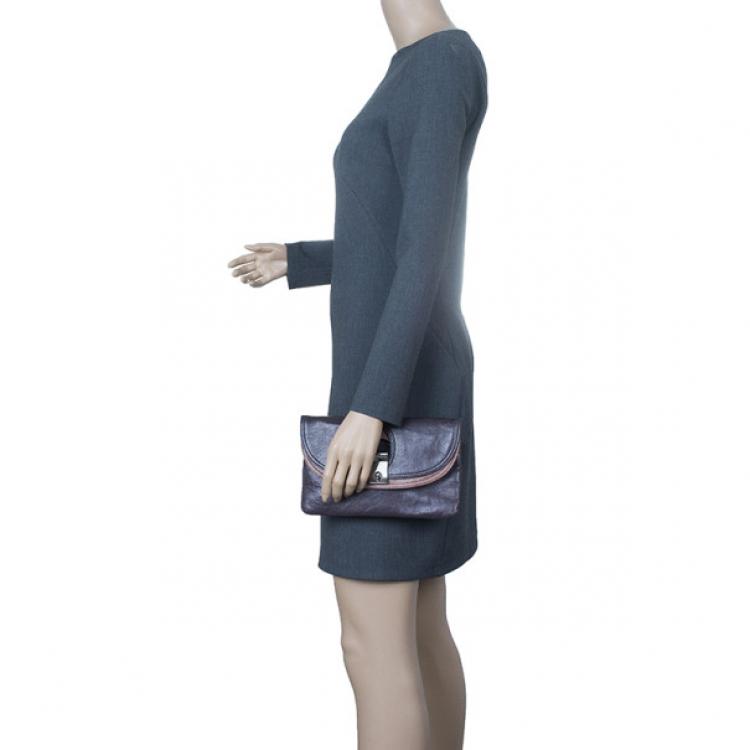 Pre Owned Marc Jacobs Dark Purple Daydream Eugenie Honeydew Clutch