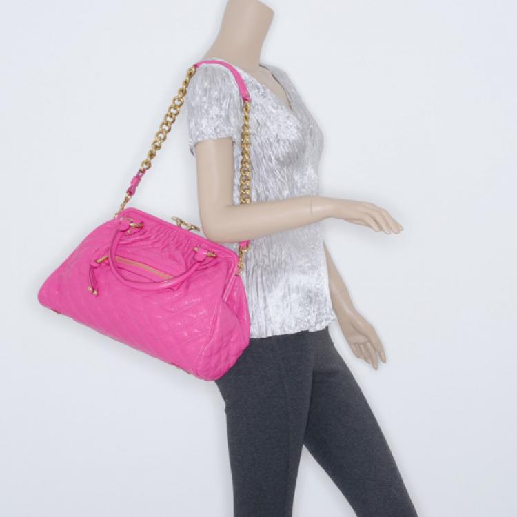 Pre Owned Marc Jacobs Quilted Hot Pink Stam Satchel