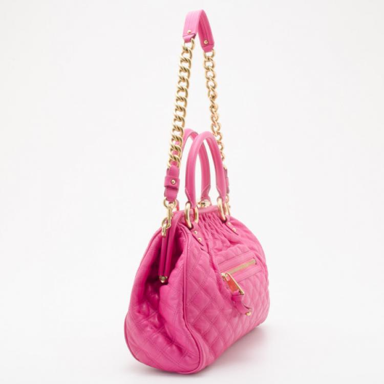 Pre Owned Marc Jacobs Quilted Hot Pink Stam Satchel