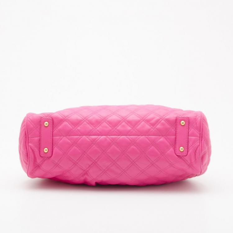 Pre Owned Marc Jacobs Quilted Hot Pink Stam Satchel