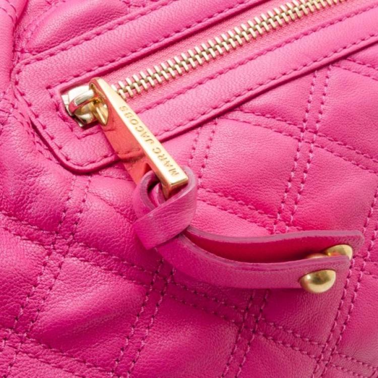Pre Owned Marc Jacobs Quilted Hot Pink Stam Satchel