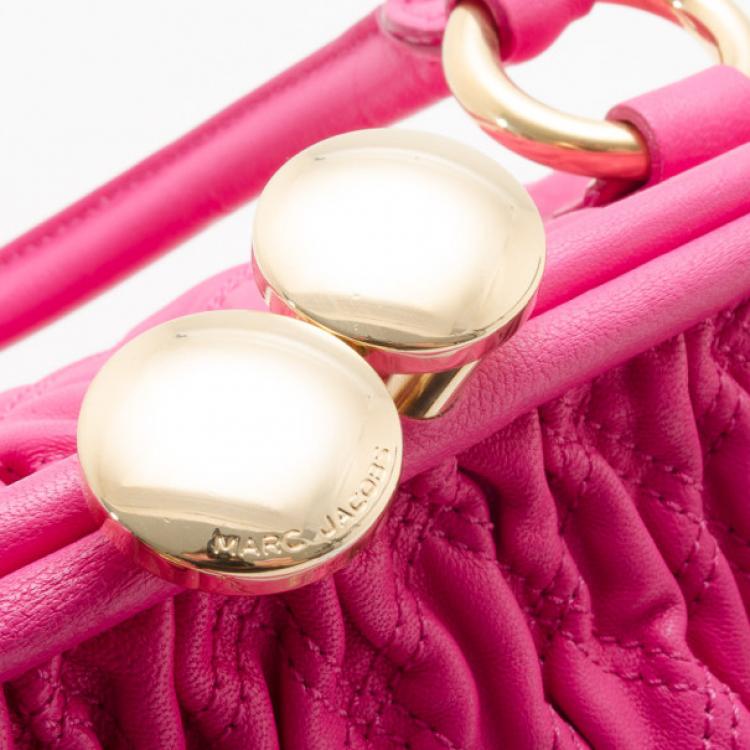 Pre Owned Marc Jacobs Quilted Hot Pink Stam Satchel