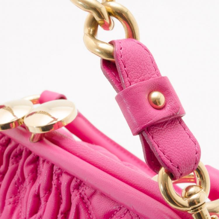Pre Owned Marc Jacobs Quilted Hot Pink Stam Satchel