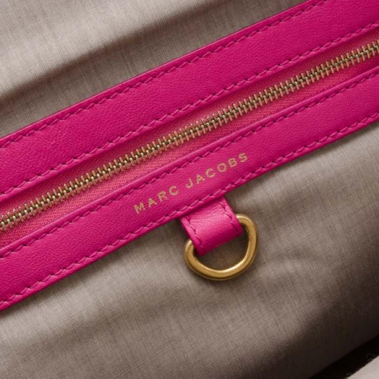 Pre Owned Marc Jacobs Quilted Hot Pink Stam Satchel
