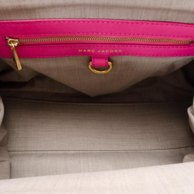 Pre Owned Marc Jacobs Quilted Hot Pink Stam Satchel