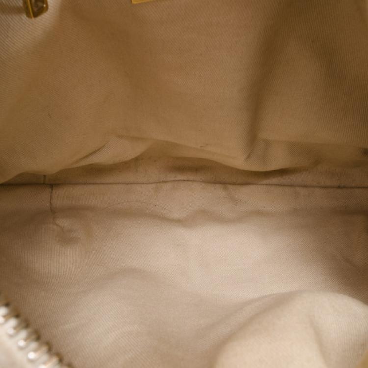 Pre Owned Marc Jacobs Cream Quilted Banana Hobo 