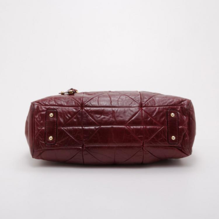 Pre Owned Marc Jacobs Burgundy Patchwork Stam