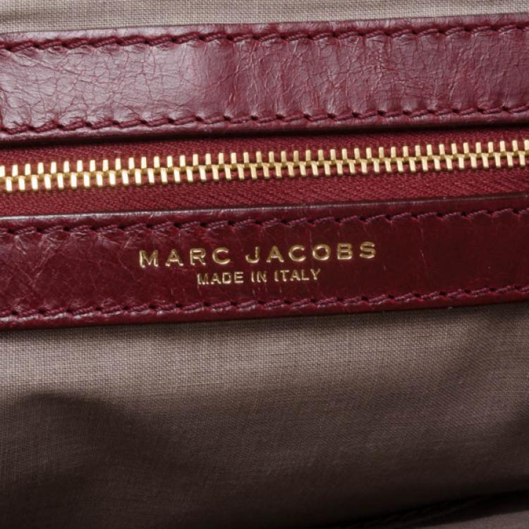 Pre Owned Marc Jacobs Burgundy Patchwork Stam Satchel