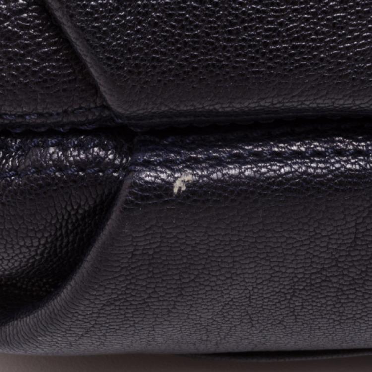 Pre Owned Marc Jacobs Black and Navy Leather Chain Handle Tote