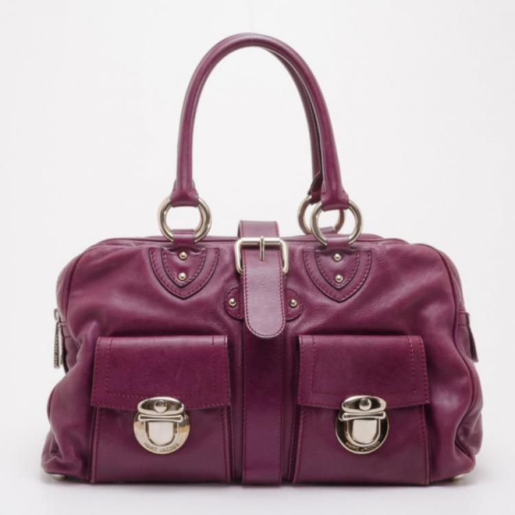 Pre Owned Marc Jacobs Maroon Purple Venetia Tote