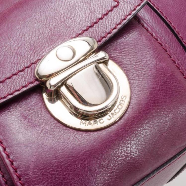 Pre Owned Marc Jacobs Maroon Purple Venetia Tote