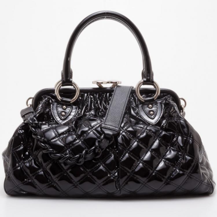 Pre Owned Marc Jacobs Black Patent 'Polished' Stam