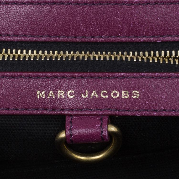 Pre Owned Marc Jacobs Purple Quilted Leather Stam Satchel