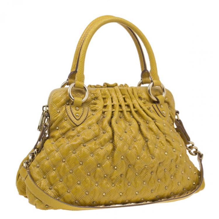 Pre Owned Marc Jacobs Stardust Python Cecillia Studded Leather Satchel