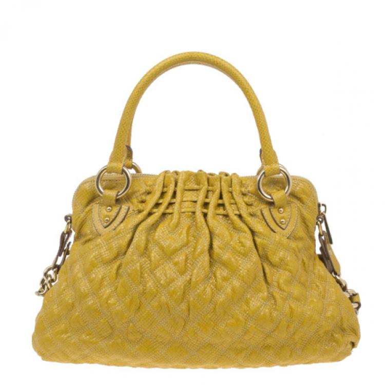 Pre Owned Marc Jacobs Stardust Python Cecillia Studded Leather Satchel