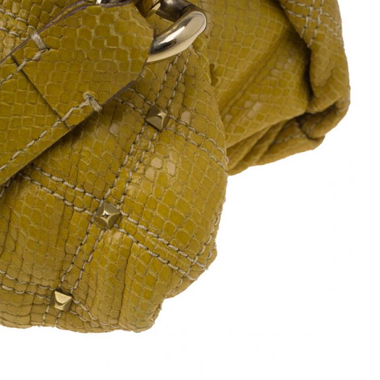 Pre Owned Marc Jacobs Stardust Python Cecillia Studded Leather Satchel