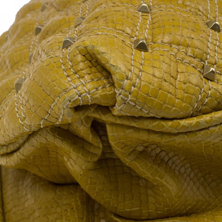 Pre Owned Marc Jacobs Stardust Python Cecillia Studded Leather Satchel