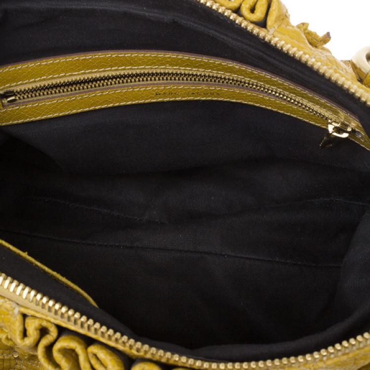 Pre Owned Marc Jacobs Stardust Python Cecillia Studded Leather Satchel