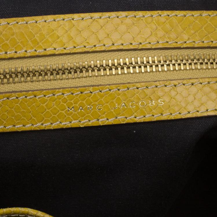 Pre Owned Marc Jacobs Stardust Python Cecillia Studded Leather Satchel