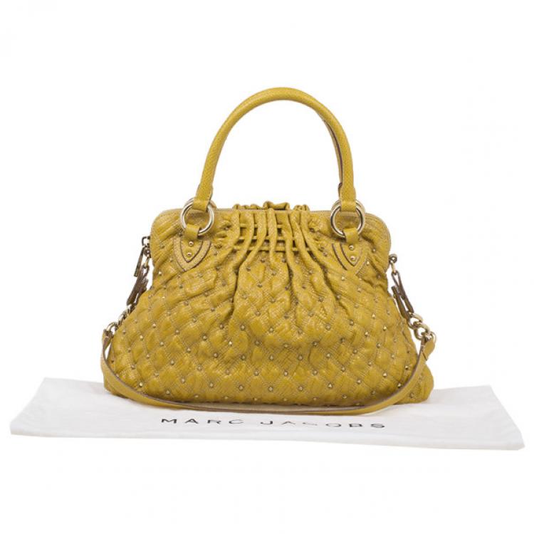 Pre Owned Marc Jacobs Stardust Python Cecillia Studded Leather Satchel