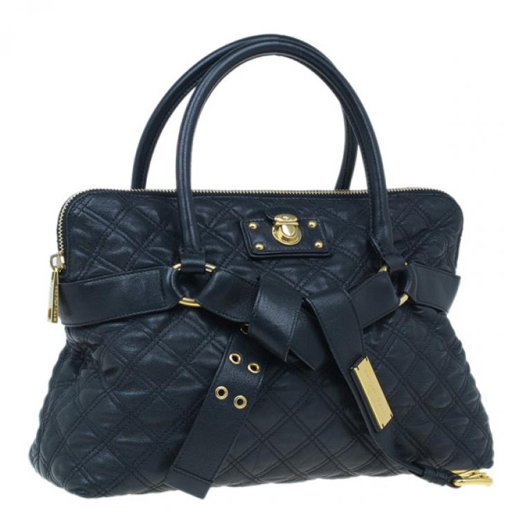 Pre Owned Marc Jacobs Black Quilted Leather Bruna Tote