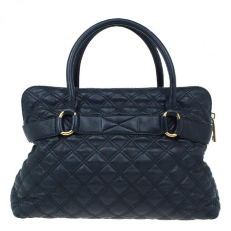 Pre Owned Marc Jacobs Black Quilted Leather Bruna Tote