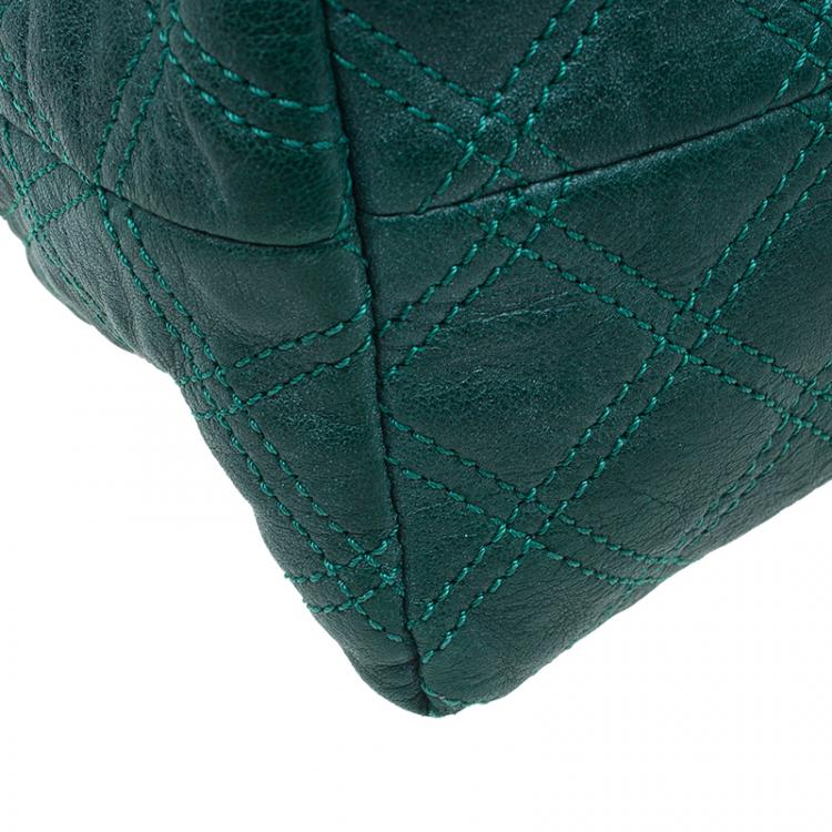 Pre Owned Marc Jacobs Green Quilted Leather Bruna Belted Tote