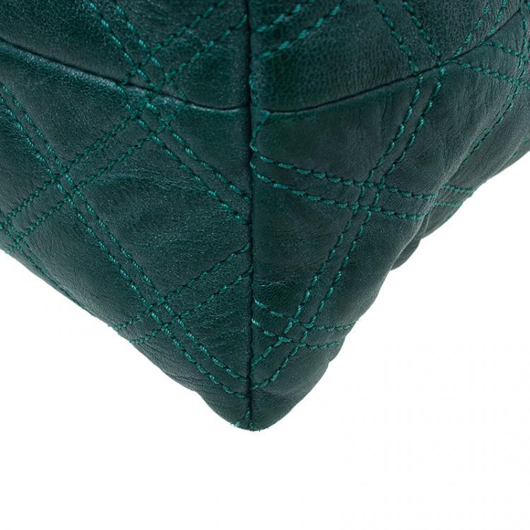 Pre Owned Marc Jacobs Green Quilted Leather Bruna Belted Tote