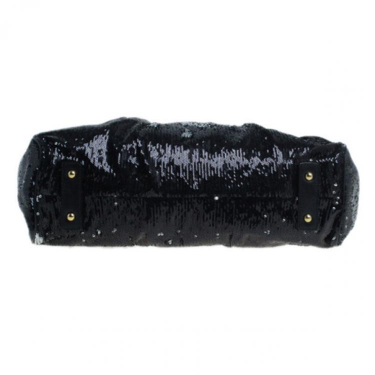 Pre Owned Marc Jacobs Black Sequin Stam Bag