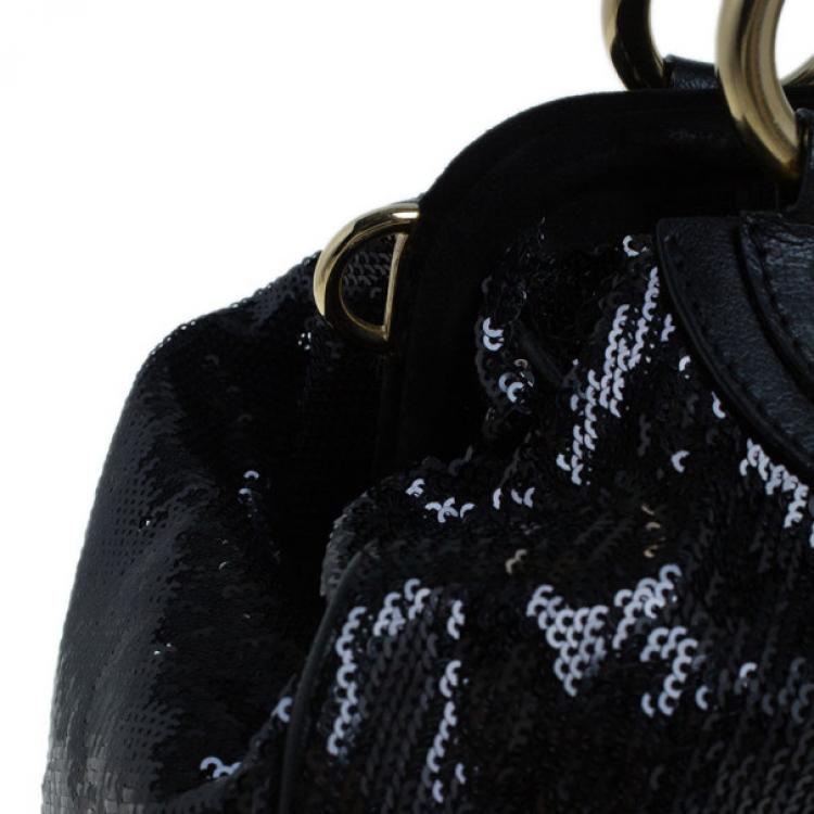 Pre Owned Marc Jacobs Black Sequin Stam Bag