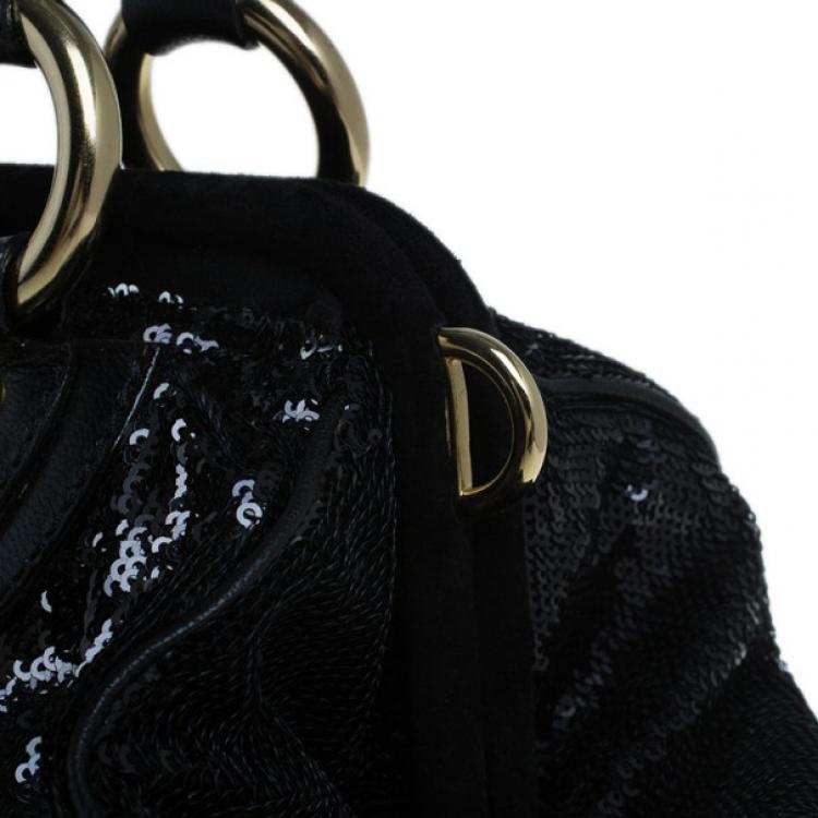 Pre Owned Marc Jacobs Black Sequin Stam Bag