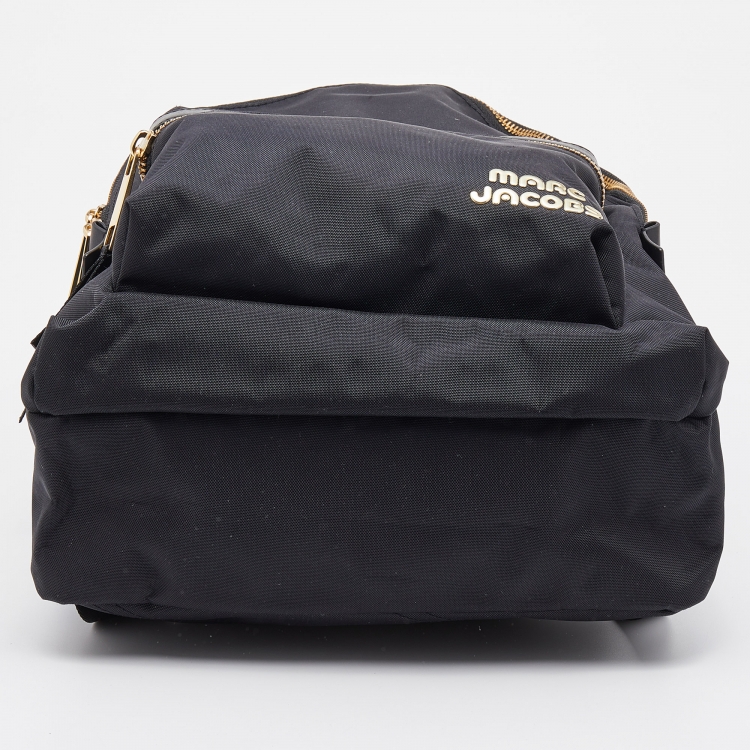 Pre Owned Marc Jacobs Black Nylon and Leather Classic Logo Backpack