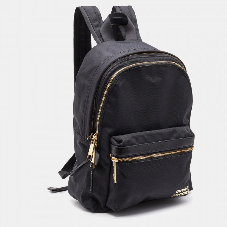 Pre Owned Marc Jacobs Black Nylon and Leather Classic Logo Backpack