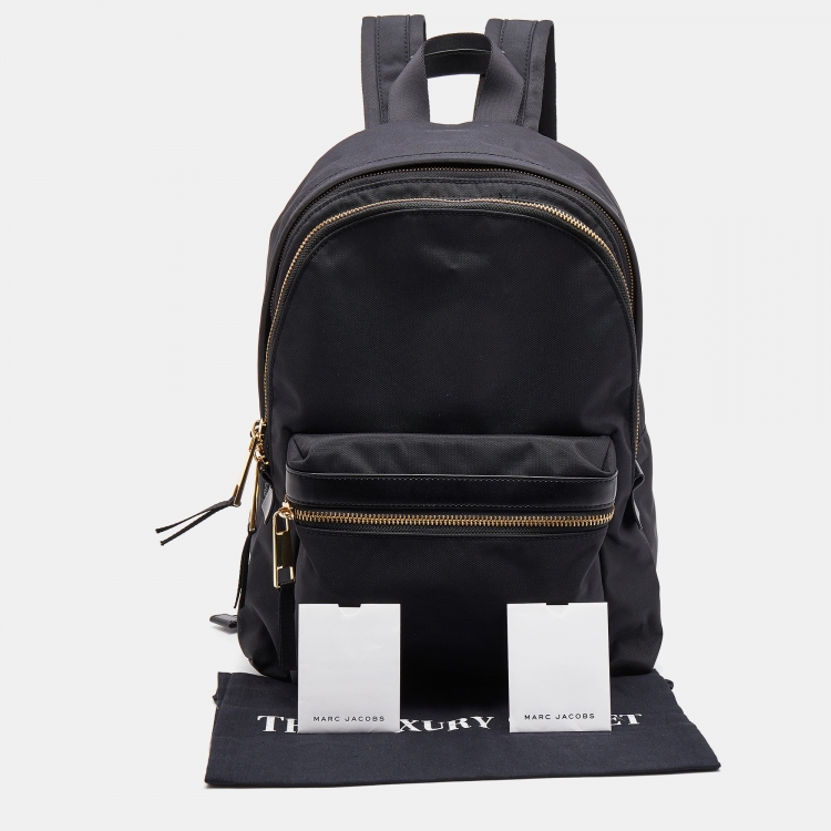 Pre Owned Marc Jacobs Black Nylon and Leather Classic Logo Backpack
