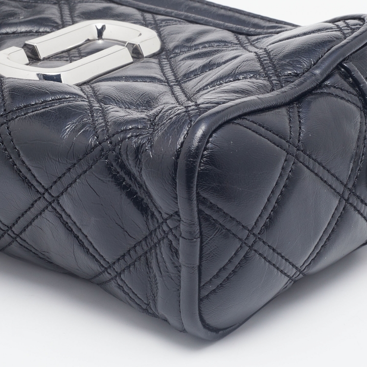 Pre Owned Marc Jacobs Black Quilted Leather Softshot Crossbody Bag