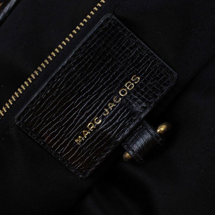 Pre Owned Marc Jacobs Dark Blue Quilted Coated Canvas Stam Satchel
