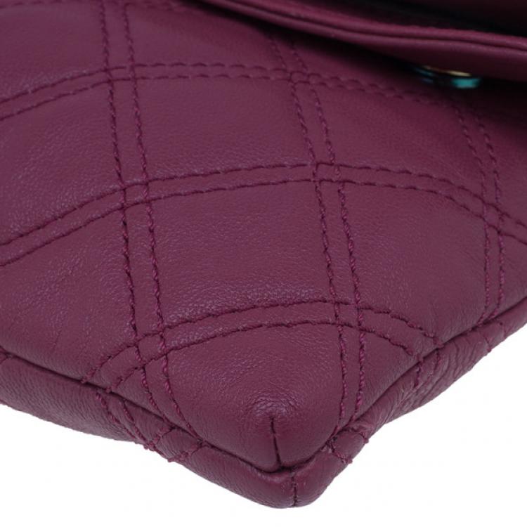 Pre Owned Marc Jacobs Pink Quilted Leather Large Convertible Eugenie Clutch