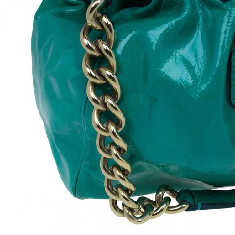 Pre Owned Marc Jacobs Turquoise Patent Stam