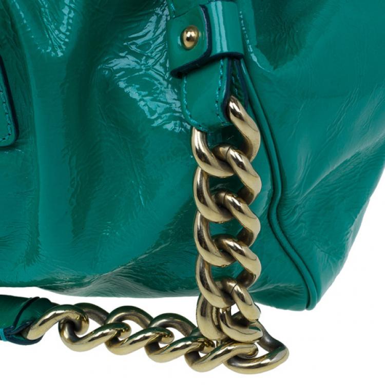 Pre Owned Marc Jacobs Turquoise Patent Stam