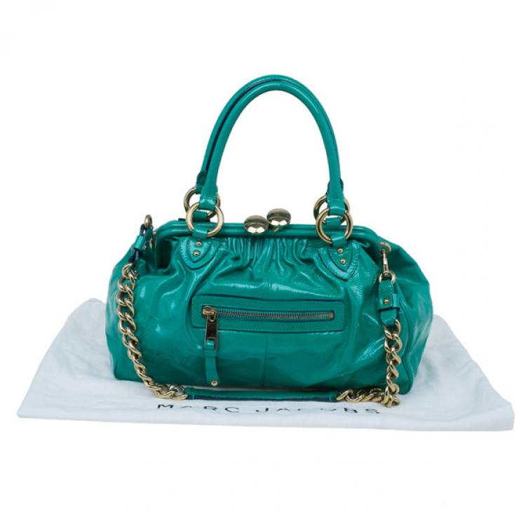 Pre Owned Marc Jacobs Turquoise Patent Stam