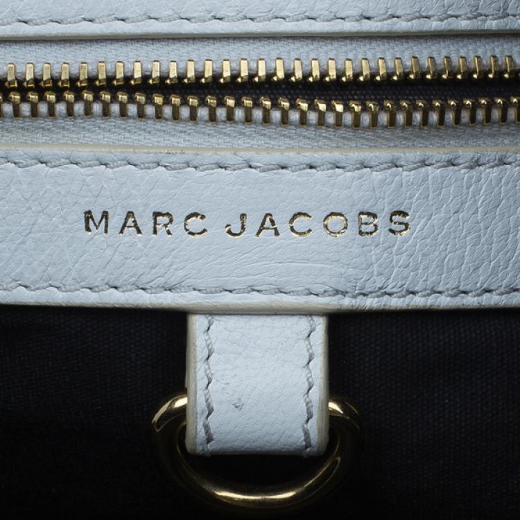 Pre Owned Marc Jacobs White Leather Large Rio Stardust Studded Satchel