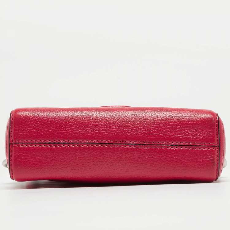 Pre Owned Marc Jacobs Coral Pink Leather Small Shutter Camera Crossbody Bag
