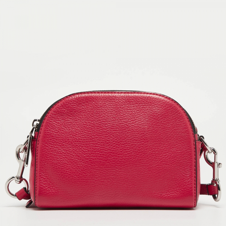 Pre Owned Marc Jacobs Coral Pink Leather Small Shutter Camera Crossbody Bag