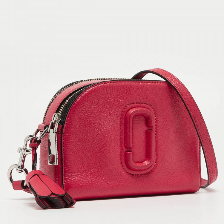 Pre Owned Marc Jacobs Coral Pink Leather Small Shutter Camera Crossbody Bag